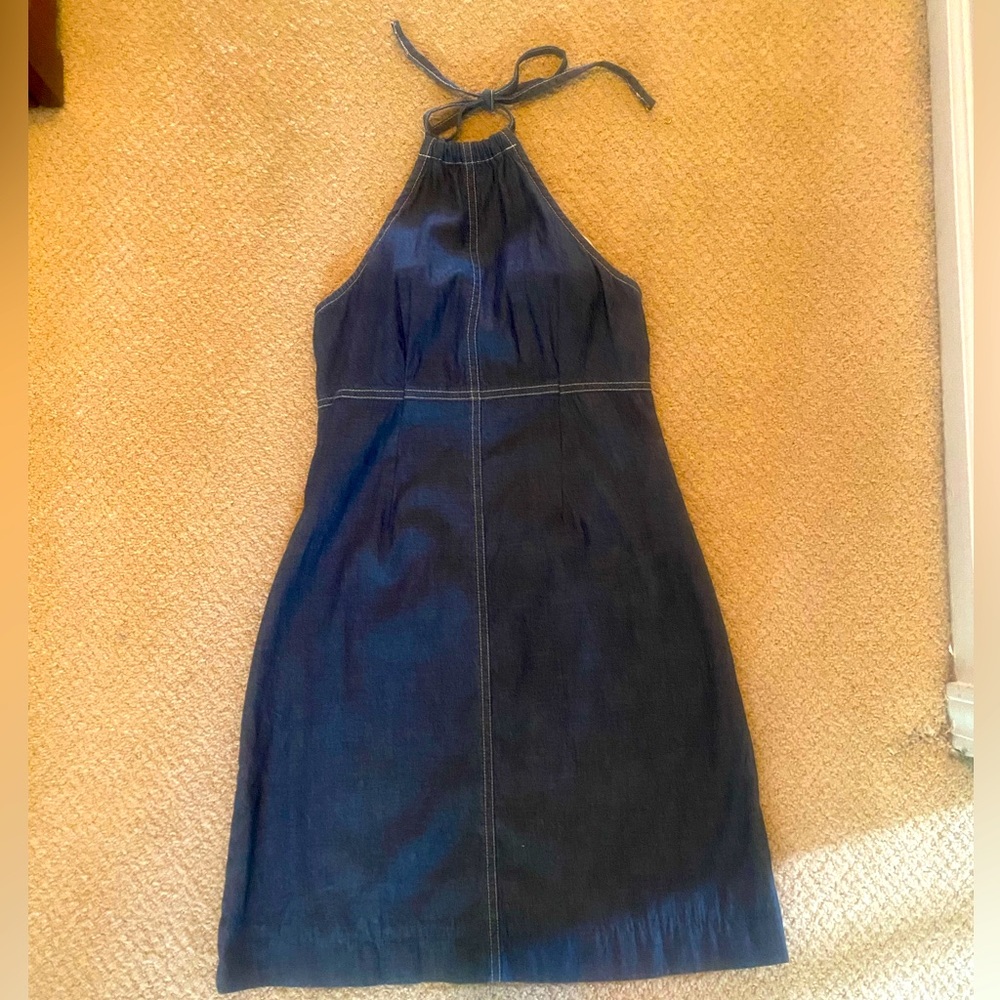 Stylish  Navy Halter Dress